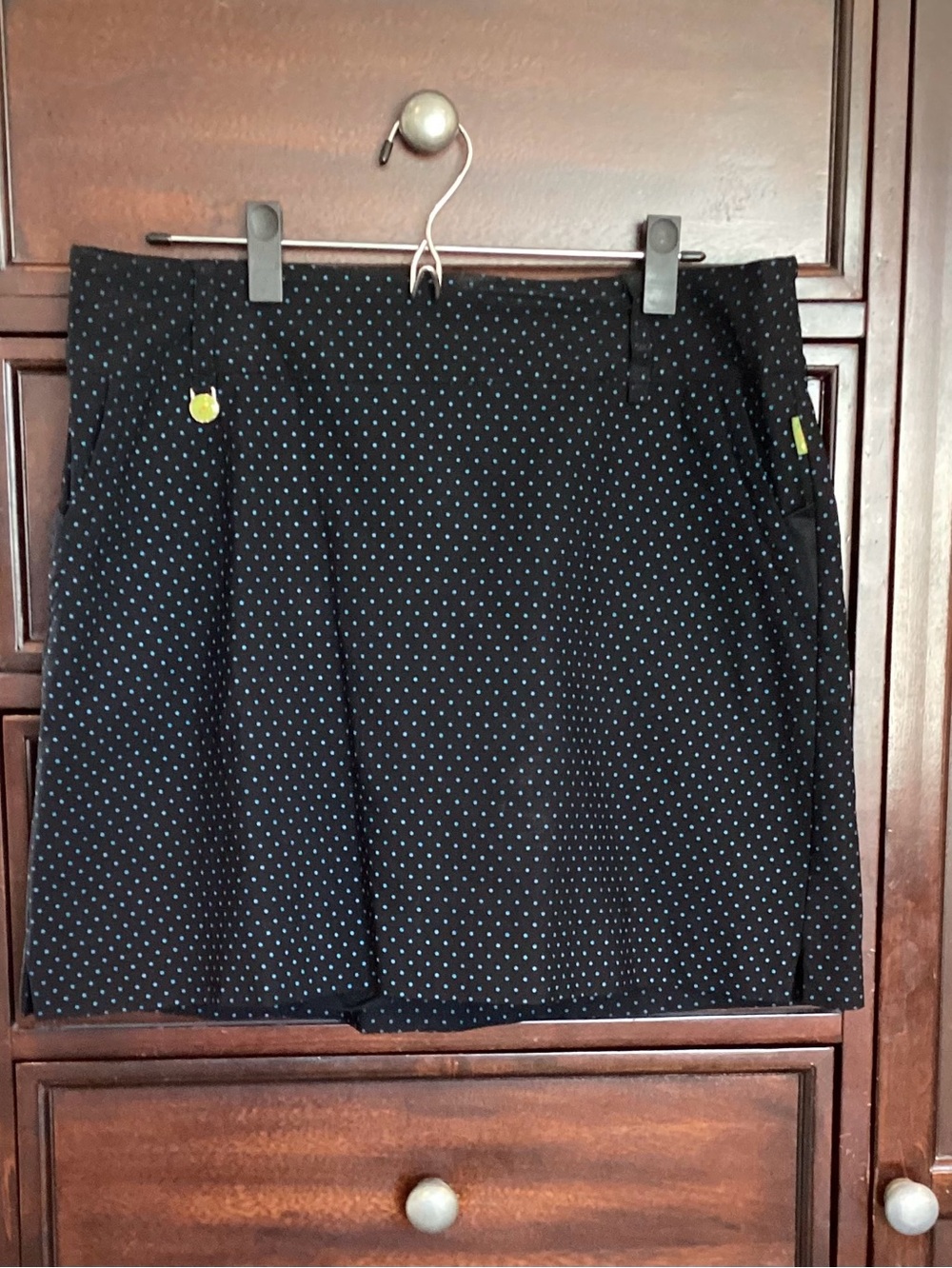 Swing Control Tee Time Golf Skort Navy Polka Dot EUC